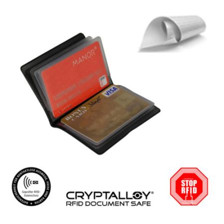 Kreditkartenetui RFID-Schutz mit Abschirmfolie, 70x100mm