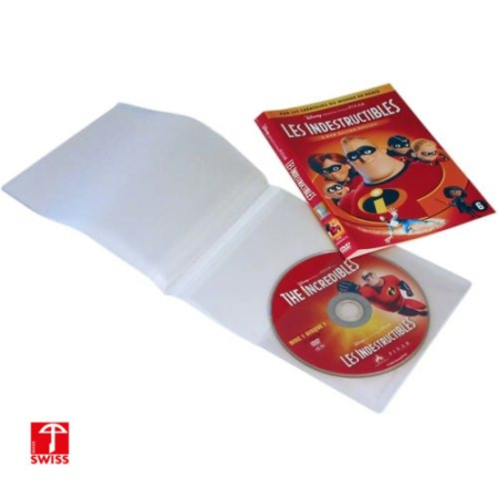 Doppelhülle für DVD offen: 378 x 143 mm mit 3 Einstecktaschen Garnitur zu 50 Stück